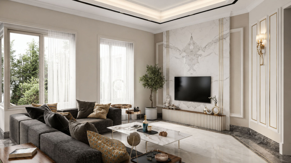 طراحی سه بعدی tv wall تی وی وال 