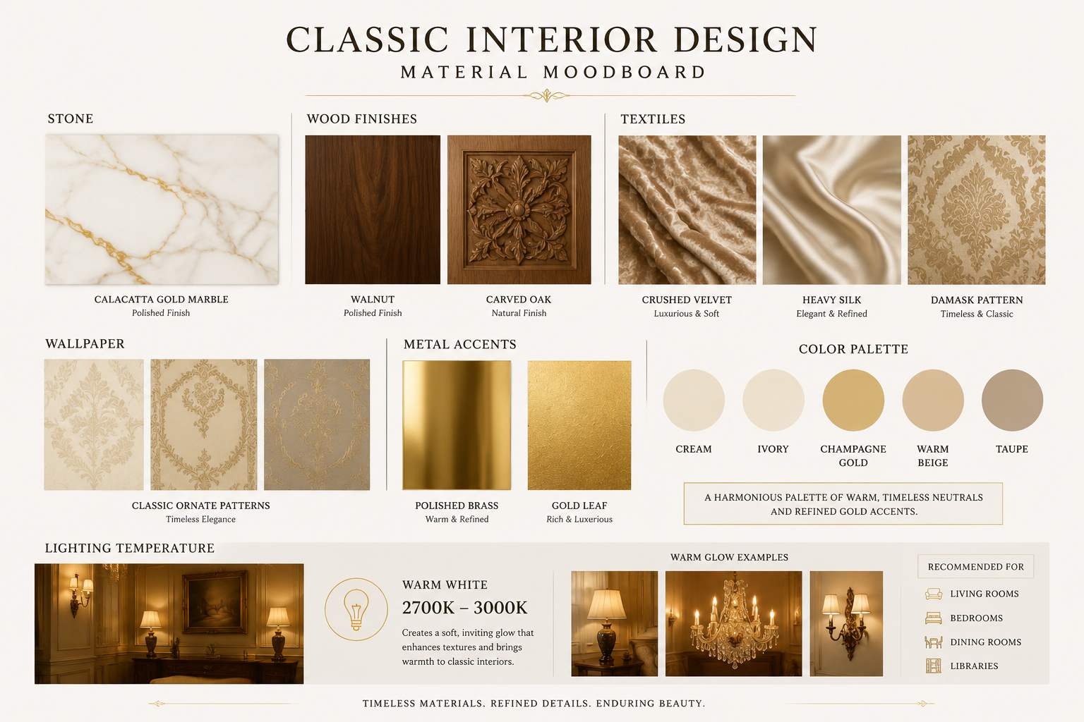 classic material moodboard