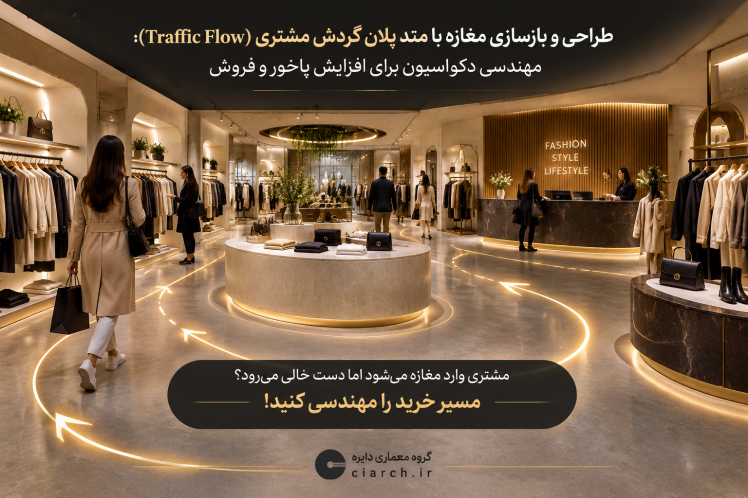 طراحی پلان گردش مشتری (Traffic Flow) مغازه؛ مهندسی دکوراسیون برای افزایش فروش