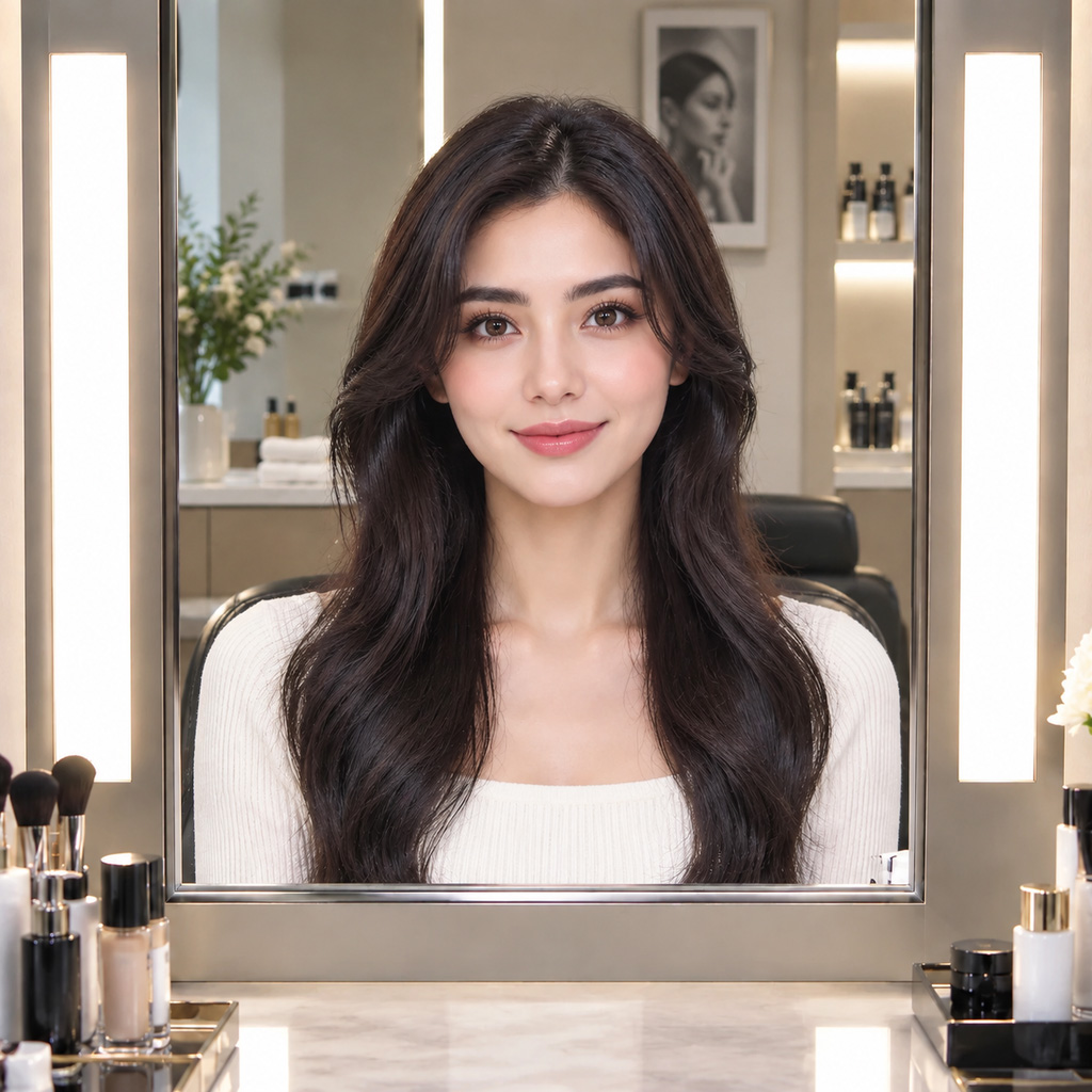 professional beauty salon mirror vanity lighting