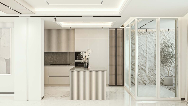 طراحی کابینت مدرن با جزیره 